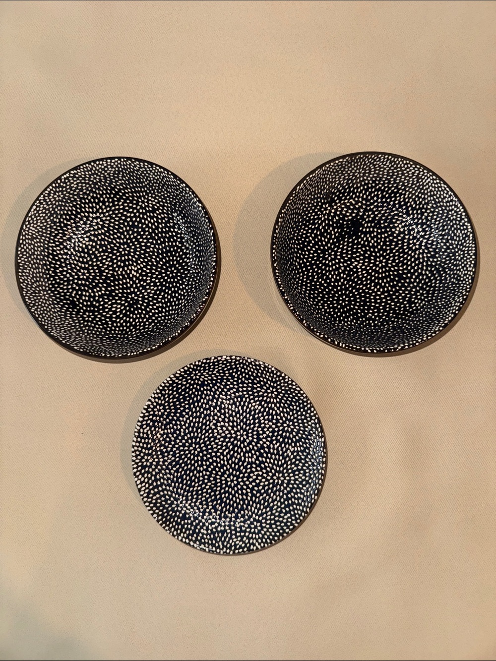 Creative Co-Op Black and White Speckled Decorative Bowls - Saucer